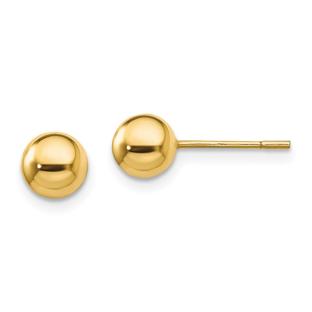 Sterling Silver Gold-Tone Polished 6mm Ball Post Earrings, 6 x 6 mm