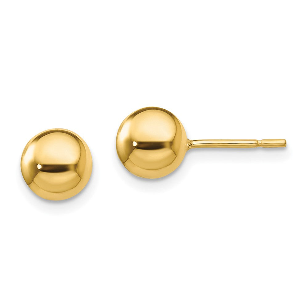 Sterling Silver Gold-Tone Polished 7mm Ball Post Earrings, 7 x 7 mm