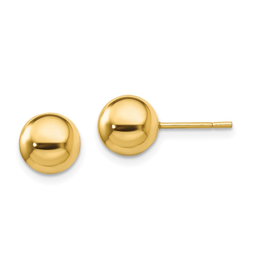 Sterling Silver Gold-Tone Polished 8mm Ball Post Earrings, 8 x 8 mm