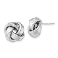 Sterling Silver Rhodium Plated Polished Love Knot Post Earrings, 15.55 x 15.75 mm