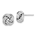 Sterling Silver Rhodium Plated Polished Love Knot Post Earrings, 11.85 x 11.75 mm