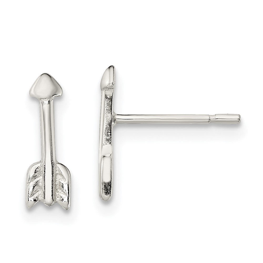 Sterling Silver Polished Arrow Post Earrings, 3.8 x 11.65 mm