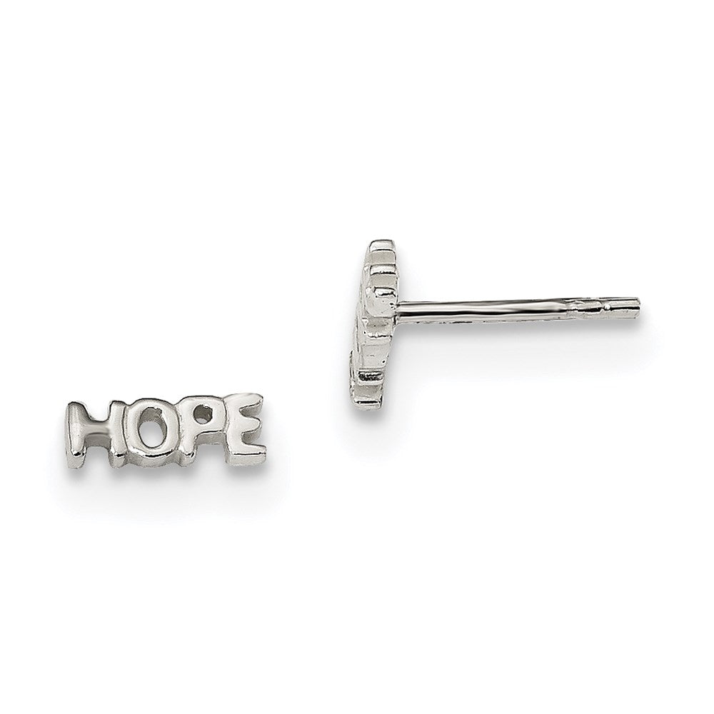 Sterling Silver Hope Post Earrings, 2.9 x 8.3 mm