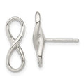 Sterling Silver Rhodium-plated Polished Infinity Knot Post Earrings, 16.8 x 16.8 mm