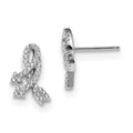 Pure Fire Sterling Silver Rhodium-plated CZ Post Earrings, 13.9 x 8.1 mm