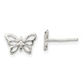 Sterling Silver Polished Butterfly Post Earrings, 8.9 x 11 mm