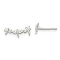 Sterling Silver Polished Dragonfly Post Earrings, 6.1 x 14.4 mm