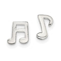 Sterling Silver Polished Left and Right Music Notes Post Earrings, 7.1 x 4.6 mm