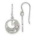 Sterling Silver Rhodium-plated Circle Clover/Celtic Knot Dangle Earrings, 26.15 x 13.1 mm