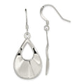 Sterling Silver Polished & Laser-cut Teardrop Dangle Earrings, 41.8 x 16.75 mm