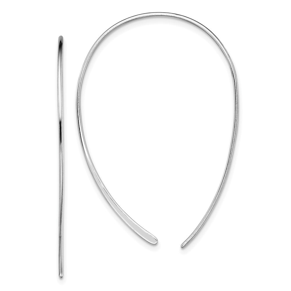 Sterling Silver Rhodium-plated Threader Earrings, 47.61 x 2.05 mm