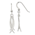 Sterling Silver Polished & Curved Design Dangle Earrings, 41.56 x 1.5 mm