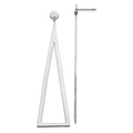 Sterling Silver Rhodium-plated Polished Triangle Post Dangle Earrings, 64 x 18 mm
