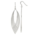 Sterling Silver Polished Fancy Dangle Shepherd Hook Earrings, 62 x 20 mm