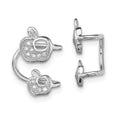 Sterling Silver Rhodium-plated CZ Double Apple Left Cuff Earring, 15 x 12 mm