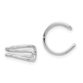 Sterling Silver Rhodium-plated Polished Adjustable Pair of Cuff Earrings, 11 x 11 mm