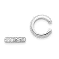 Sterling Silver Rhodium-plated Polished CZ Pair of Cuff Earrings, 11 x 11 mm
