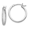 Sterling Silver Rhodium-plated Micro Pav‚ CZ In/Out Hoops, 25 x 25 mm