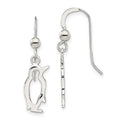 Sterling Silver Penguin Shepherd Hook Earrings, 25.5 x 6.73 mm