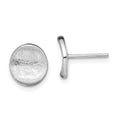 Sterling Silver Rhodium-plated Scratch Finish Post Earrings, 10 x 10 mm