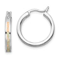Sterling Silver Rhodium-plated Created Opal Inlay Round Hoop Earrings, 21.6 x 20 mm