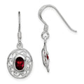 Sterling Silver Rhodium-plated Fancy Garnet Earrings, 1.14 ct, 15.25 x 11 mm
