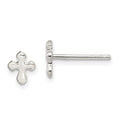 Sterling Silver Polished Cross Earrings, 7 x 6 mm
