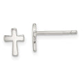 Sterling Silver Polished Latin Cross Post Earrings, 8 x 6 mm