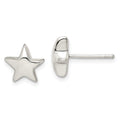 Sterling Silver Star Earrings, 12 x 11 mm