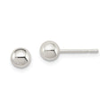 Sterling Silver 5mm Ball Earrings, 5 x 5 mm