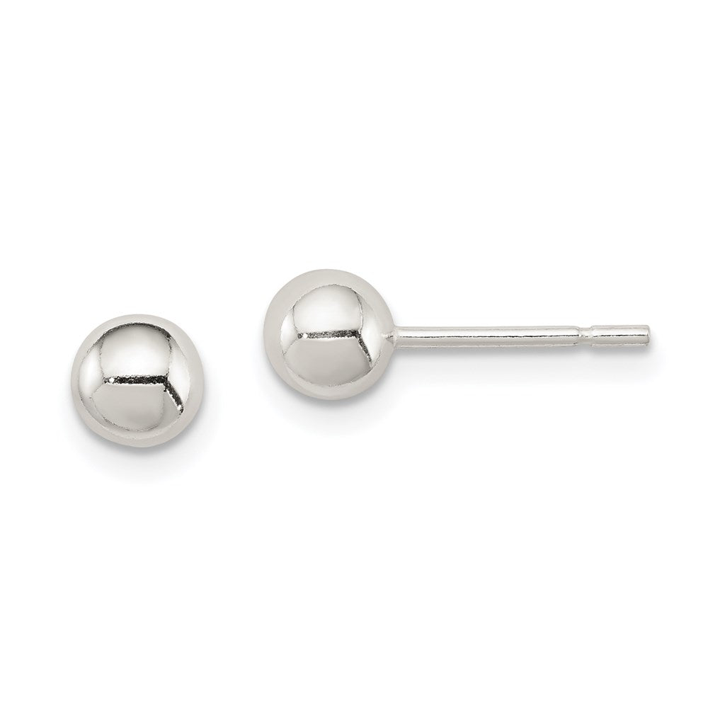 Sterling Silver 5mm Ball Earrings, 5 x 5 mm