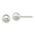 Sterling Silver Polished 6mm Ball Earrings, 6 x 6 mm