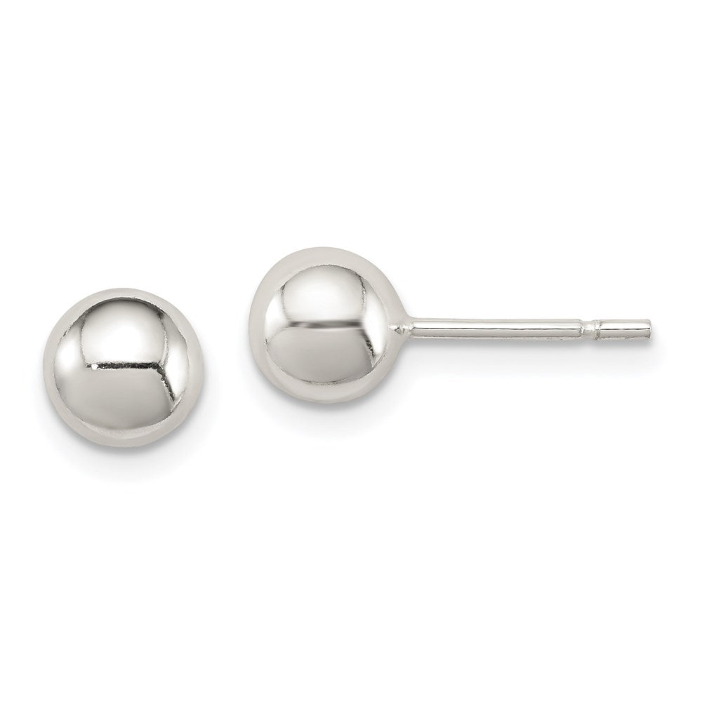 Sterling Silver Polished 6mm Ball Earrings, 6 x 6 mm