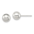 Sterling Silver Polished 7mm Ball Earrings, 7 x 7 mm