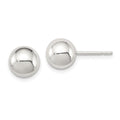 Sterling Silver Polished 8mm Ball Earrings, 8 x 8 mm