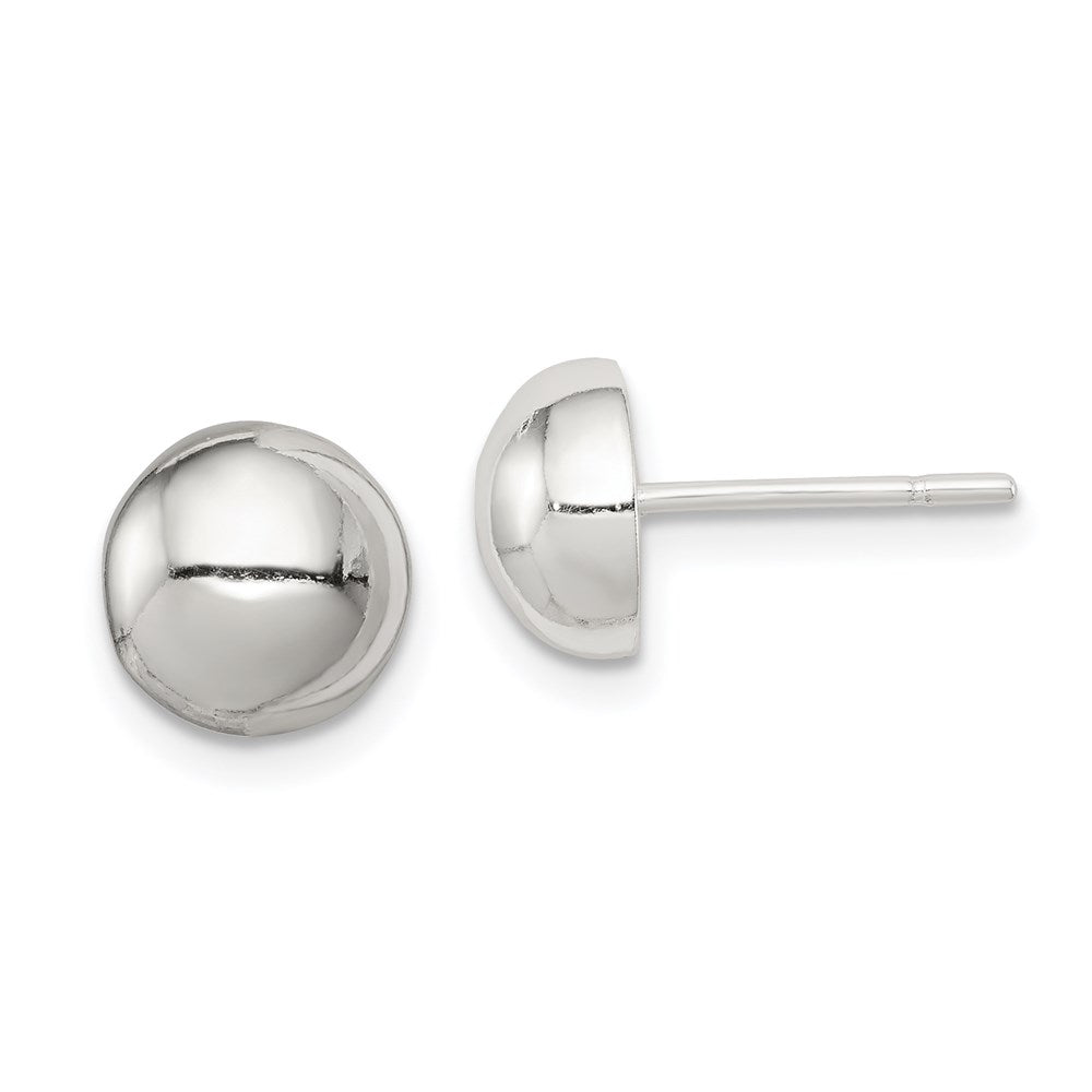 Sterling Silver Polished 8mm Button Earrings, 8 x 8 mm