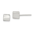 Sterling Silver Polished 6mm Square Cube Earrings, 6 x 6 mm