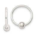 Sterling Silver Bead Endless Hoop Earrings, 15 x 4.75 mm