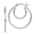 Sterling Silver Polished 2mm Double Hoop Earrings, 27 x 25 mm