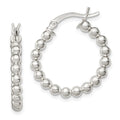 Sterling Silver Polished Beaded Hoop Earrings, 24 x 2.5 mm, 3.42 g