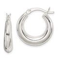 Sterling Silver Polished & Tapered Round Hoop Earrings, 20 x 20 mm