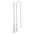 Sterling Silver Polished Crystal Teardrop Threader Earrings, 81 x 6 mm