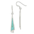 Sterling Silver Polished Fancy Triangle Turquoise Dangle Earrings, 46 x 7 mm