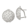 Sterling Silver Rhod-pltd Polished Woven Circle Omega Back Earrings, 21 x 20 mm