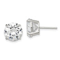 Sterling Silver 10mm Round Basket Set CZ Stud Earrings, 10 x 10 mm