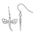 Sterling Silver Rhodium-plated CZ Dragonfly Earrings, 32 x 15 mm, 1.52 g - ID5S9QE32708L7