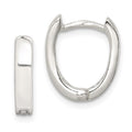 Sterling Silver Oval Hinged Hoop Earrings, 12 x 11 mm