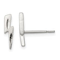 Sterling Silver Lightning Bolt Post Earrings, 12 x 3 mm
