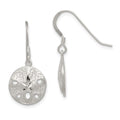 Sterling Silver Sand Dollar Earrings, 29 x 13 mm
