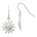 Sterling Silver Smiling Sunshine Earrings, 35 x 18 mm